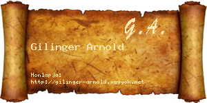 Gilinger Arnold névjegykártya